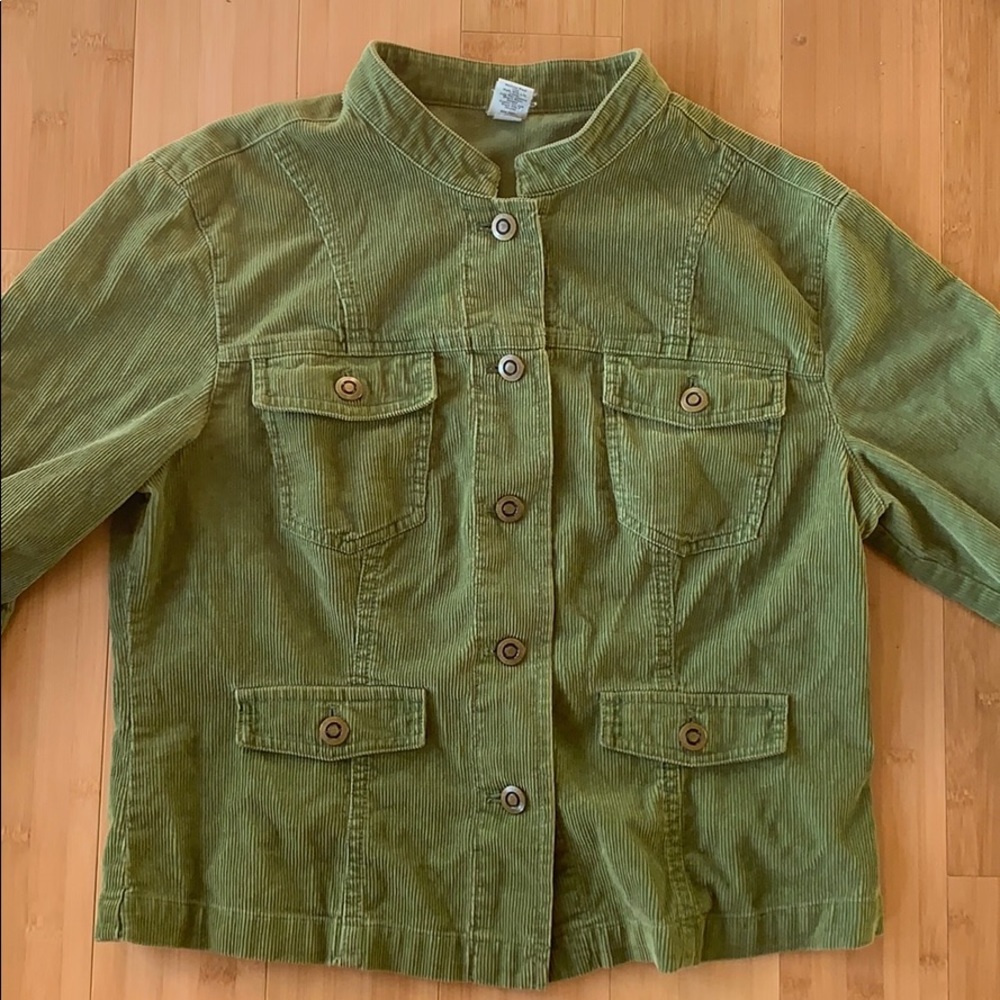 Apple green corduroy jacket Garnet Hill - Picture 2 of 13
